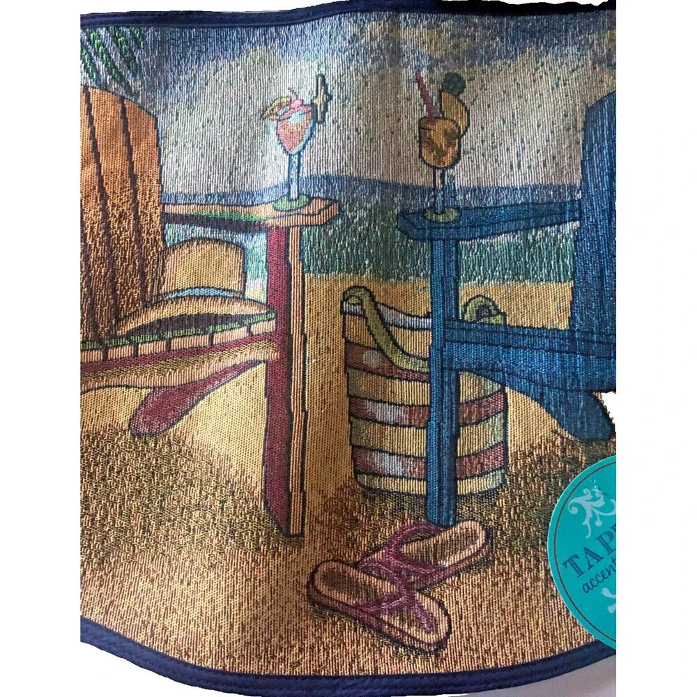 Nantucket Adirondack Beach Chairs Accent Rug Skid-Resistant Beach House